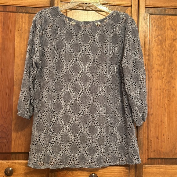 Mododoc Womens Size Medium Gray Polyester Velvet Diamond Pullover Sweater - Picture 6 of 7